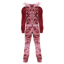 Load image into Gallery viewer, Velvet Red Tracksuit

