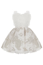 Load image into Gallery viewer, White And Silver Ruffle Dress
