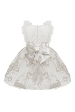 Load image into Gallery viewer, White And Silver Ruffle Dress
