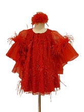 Load image into Gallery viewer, Red Lace Dress With Sleeves
